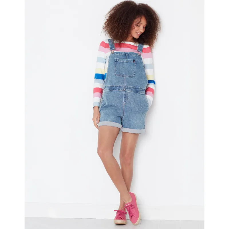 Joules Garland Short Denim Dungarees - Light Denim-1